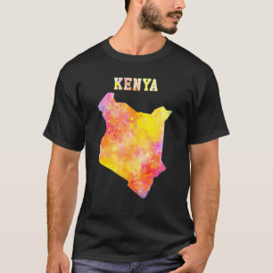 Colorful Isolated Kenya Map In Watercolor Colorful T-Shirt