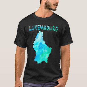 Colorful Isolated Luxembourg Map In Watercolor T-Shirt
