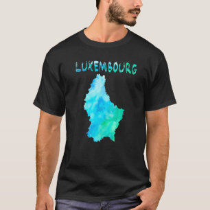 Colorful Isolated Luxembourg Map In Watercolor T-Shirt