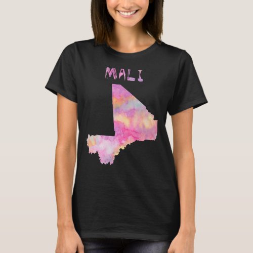 Colorful Isolated Mali Map In Watercolor Colorful  T_Shirt