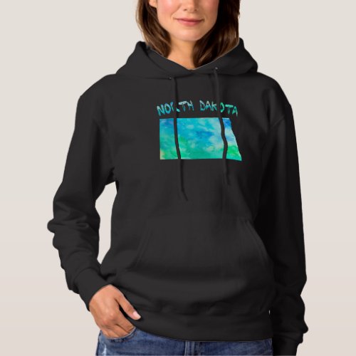 Colorful Isolated North Dakota State Map In Waterc Hoodie