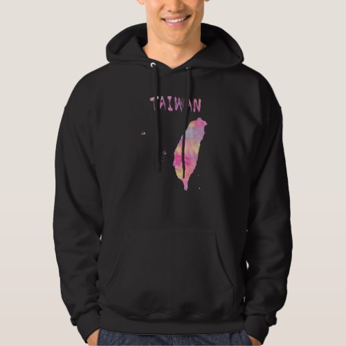 Colorful Isolated Taiwan Map In Watercolor Colorfu Hoodie