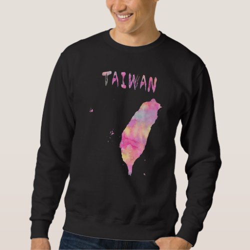 Colorful Isolated Taiwan Map In Watercolor Colorfu Sweatshirt