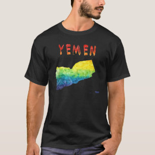 Colorful isolated Yemen map in watercolor Colorfu T-Shirt