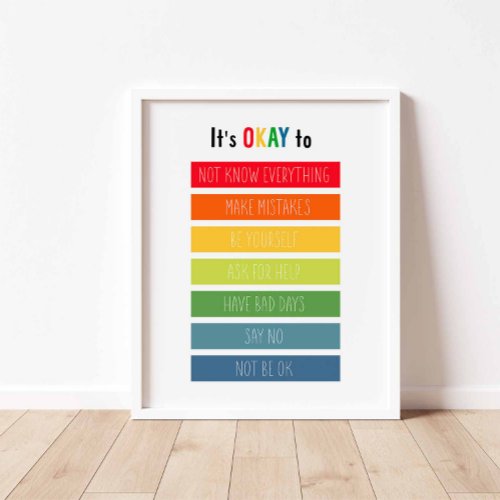 Colorful it is ok to make a mistake poster