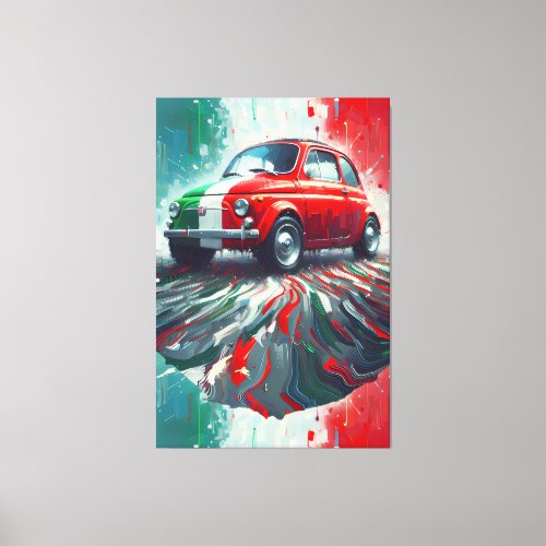Colorful Italian Classic Fiat 500  Canvas Print