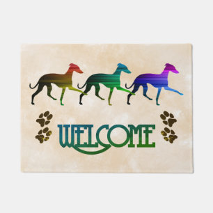 Colorful Italian Greyhounds Doormat