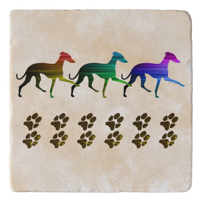Colorful Italian Greyhounds Trivet (Front)