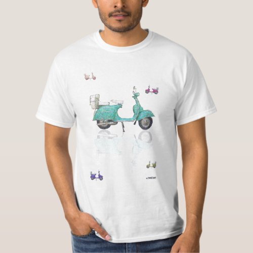 Colorful Italian Scooter white T_Shirt