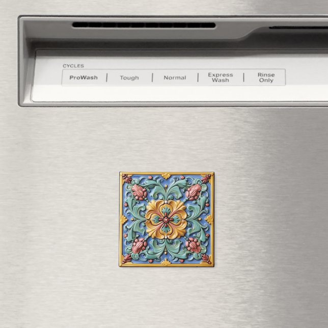 Colorful Italian Tile Pattern Magnet (In Situ (Dishwasher))