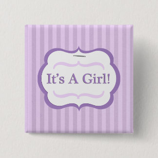Colorful It's A Girl! Announcement Button