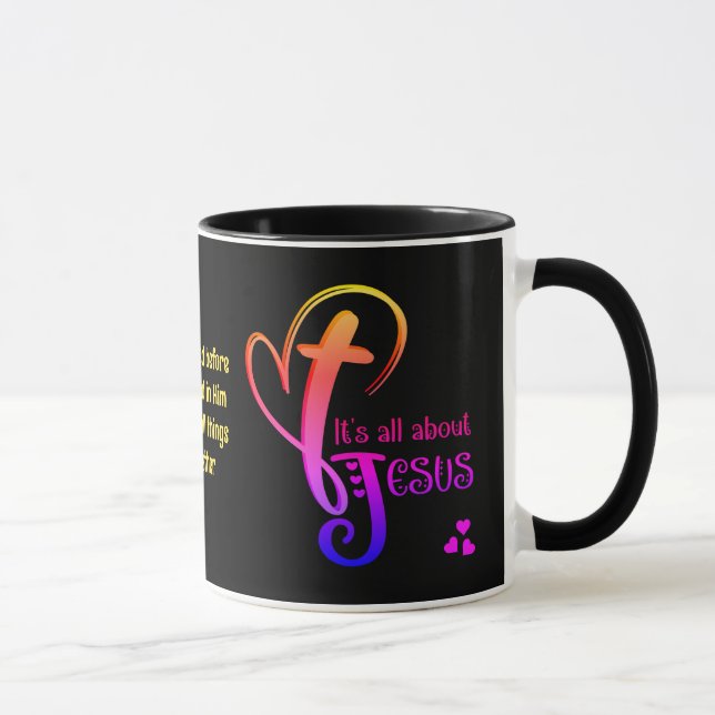 Colorful IT'S ALL ABOUT JESUS Christian Mug (Right)