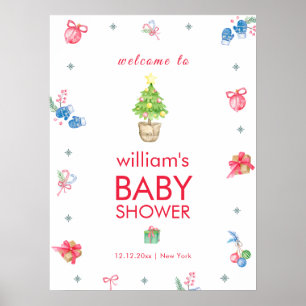 Colorful It's Cold Outside Baby Shower Welcome Poster