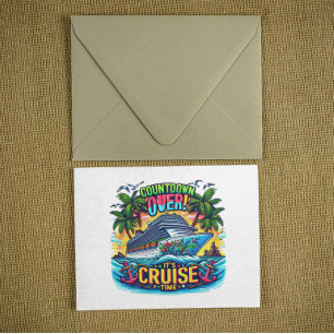 Colorful "It's Cruise Time" Countdown Cruise Ship Postcard