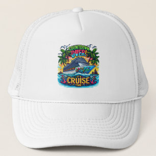 Colorful "It's Cruise Time" Countdown Cruise Ship  Trucker Hat