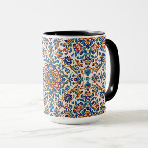 Colorful Iznik Persian Turkish Handpainted Repro Mug