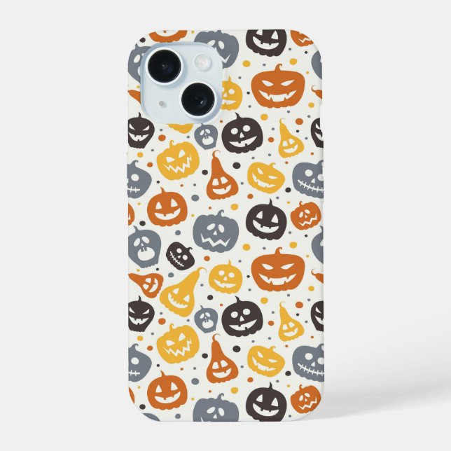 Colorful Jack-O'-Lantern Faces Pattern Iphone Case (Back)