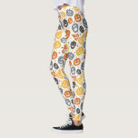 Colorful Jack-O&#39;-Lantern Faces Pattern Leggings