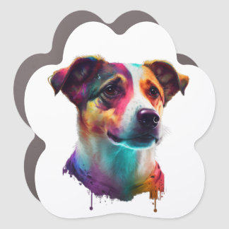 colorful Jack Russel Auto Sticker Car Magnet