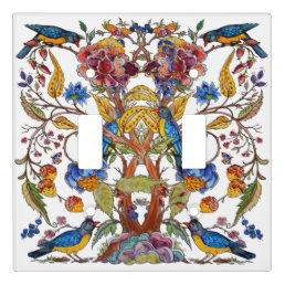 Colorful Jacobean Bird Floral Folk Vintage Light Switch Cover
