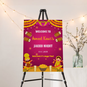 Colorful Jaggo Night Welcome Board