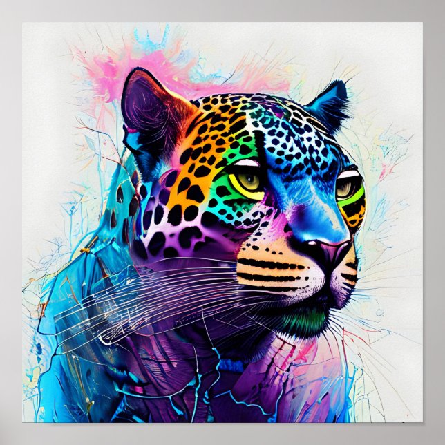 colorful jaguar art poster (Front)