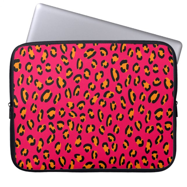 Colorful jaguar skin seamless pattern, animal art. laptop sleeve (Front)