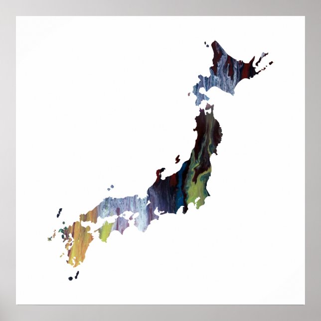 colorful japan silhouette poster (Front)