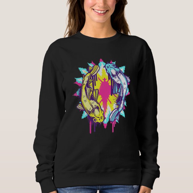 Colorful Japanese Koi Fish Carp Nishikigoi Sweatshirt (Front)