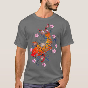 Colorful Japanese Koi Fish Goldfish Pond Design T-Shirt