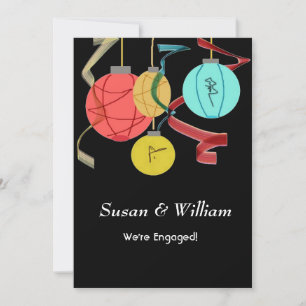 Colorful Japanese Lantern Engagement Invitation