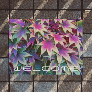 Colorful Japanese Maple Leaves Welcome Doormat