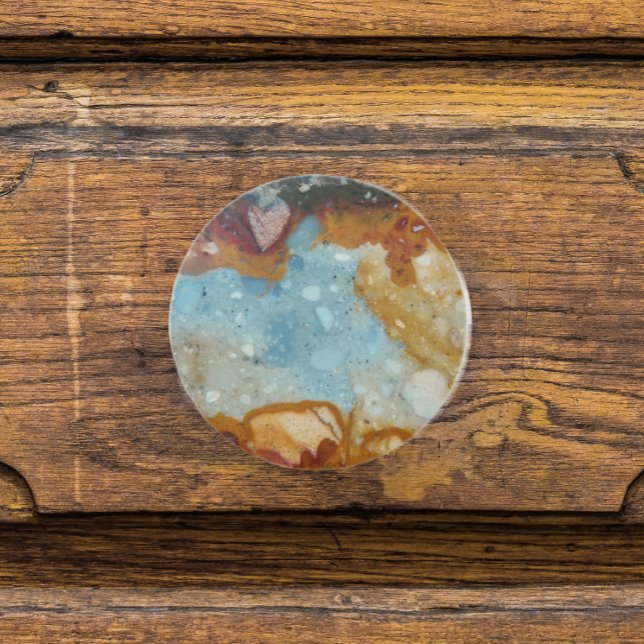 Colorful Jasper Stone Pattern Ceramic Knob (In Situ)