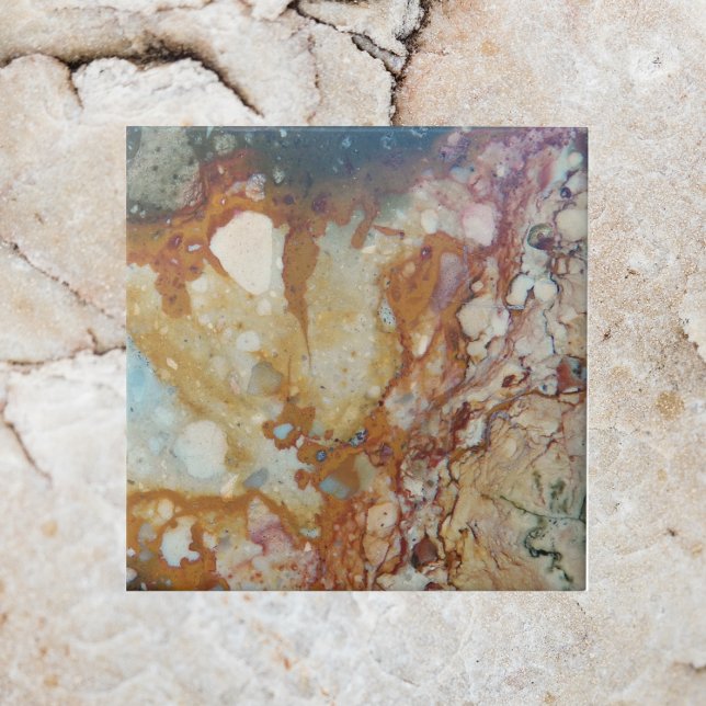 Colorful Jasper Stone Pattern Ceramic Tile (In Situ)