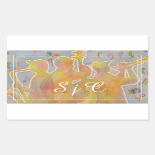 Colorful Jazz Band Rectangular Sticker