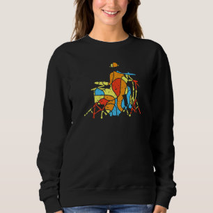Colorful Jazz Drummer Modern Style Sweatshirt