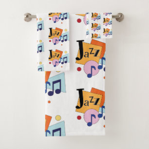 Colorful Jazz Modern Art Design Bath Towel Set