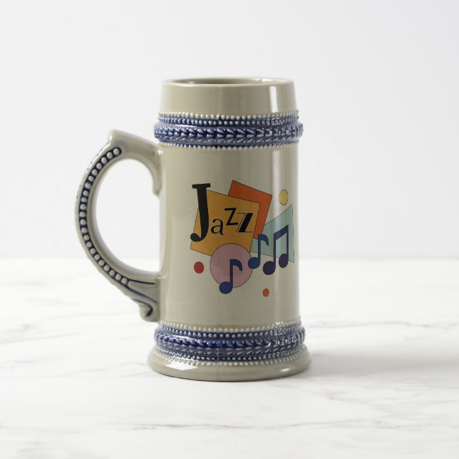Colorful Jazz Modern Art Design Beer Stein (Left)