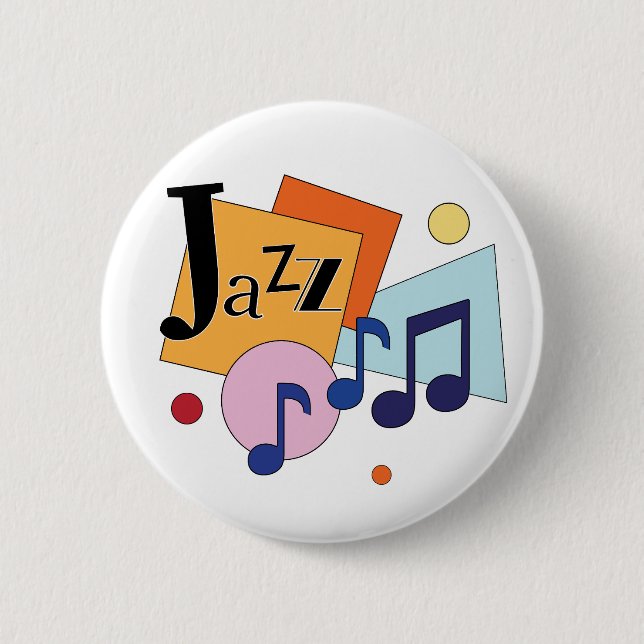 Colorful Jazz Modern Art Design Button (Front)