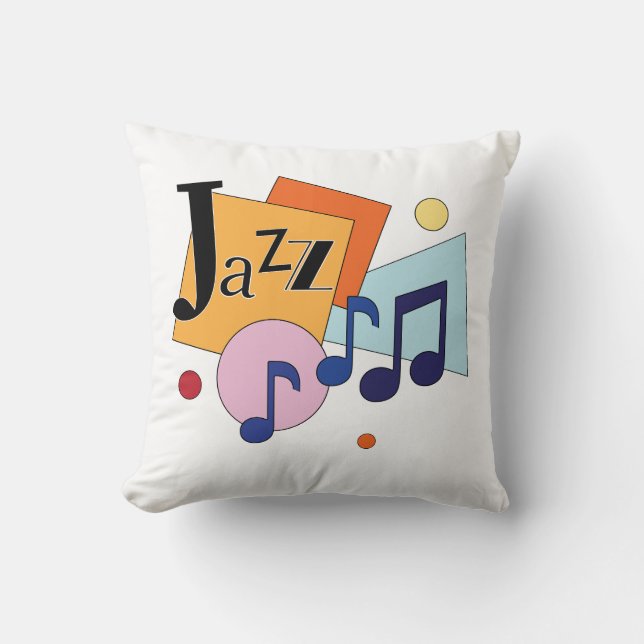 Colorful Jazz Modern Art Design Throw Pillow (Front)