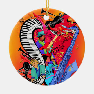 Colorful Jazz Music Art Ornament Gift