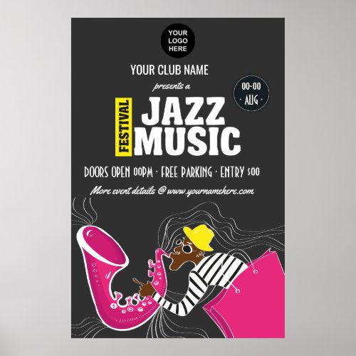 Colorful Jazz Music Festival add logo personalized Poster