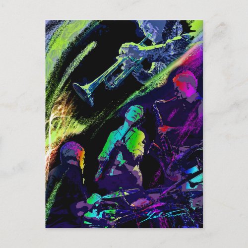 Colorful Jazz Postcard