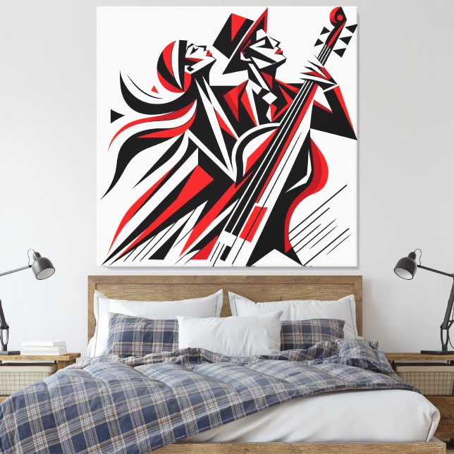 Colorful Jazz Romance  Canvas Print (Insitu(Bedroom))