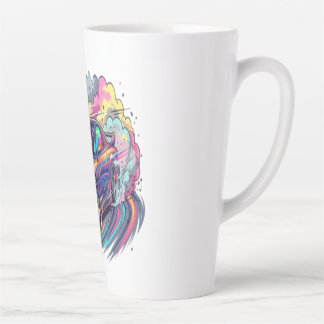 Colorful JDM Sports Car Drifting Neon Tire Smoke V Latte Mug