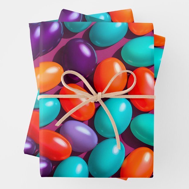 Colorful Jelly Bean Art Wrapping Paper Sheets (Creator Uploaded)