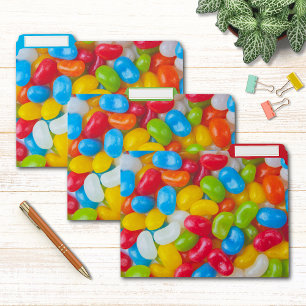 Colorful Jelly Bean Candy Pattern File Folder