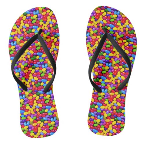 Colorful jelly beans flip flops