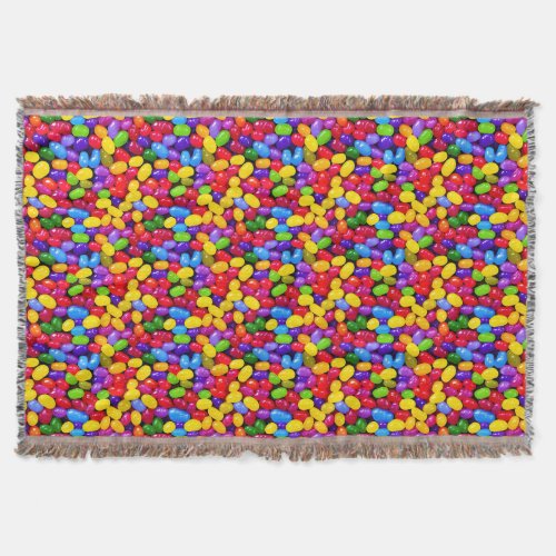 Colorful jelly beans throw blanket