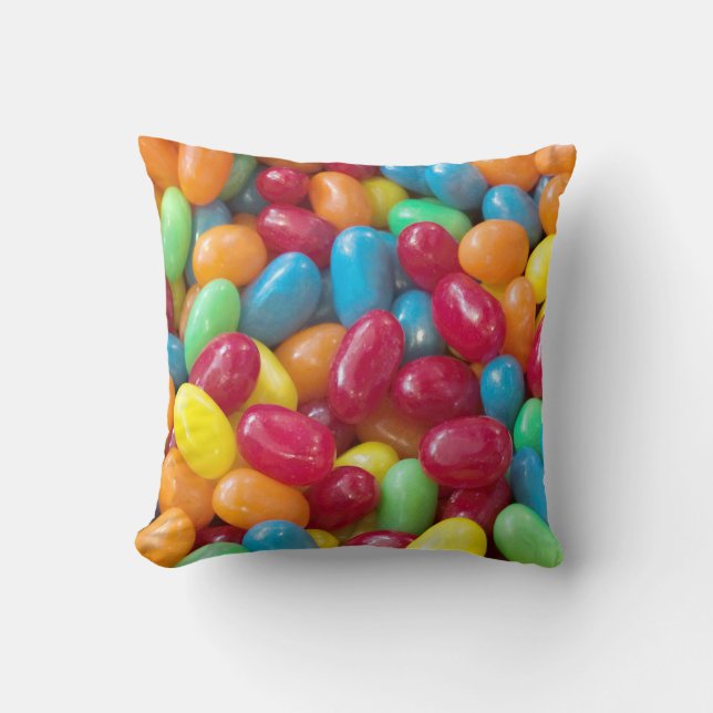 Colorful Jelly Beans Throw Pillow (Front)